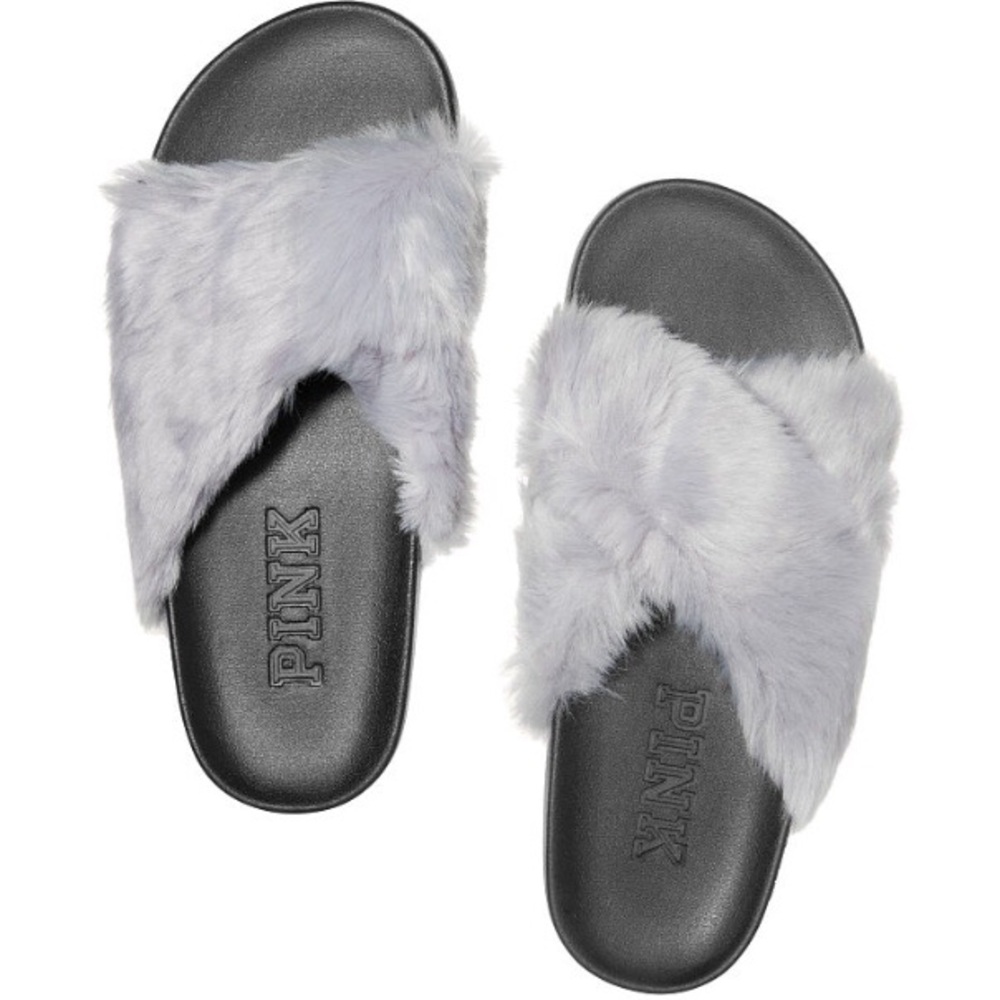 VS Pink crisscross slides
